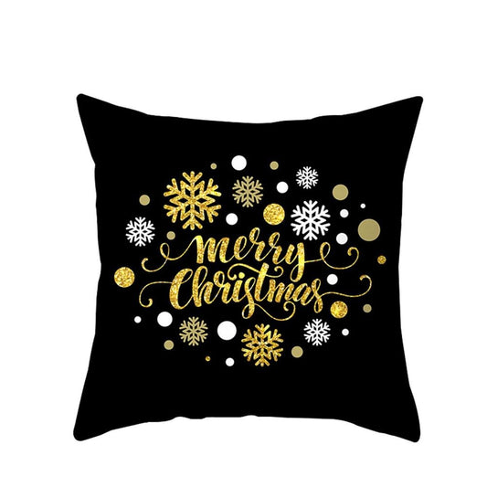 Funda de Almohada Navideña con Diseño de Ciervo y Patrón Geométrico - Image 2