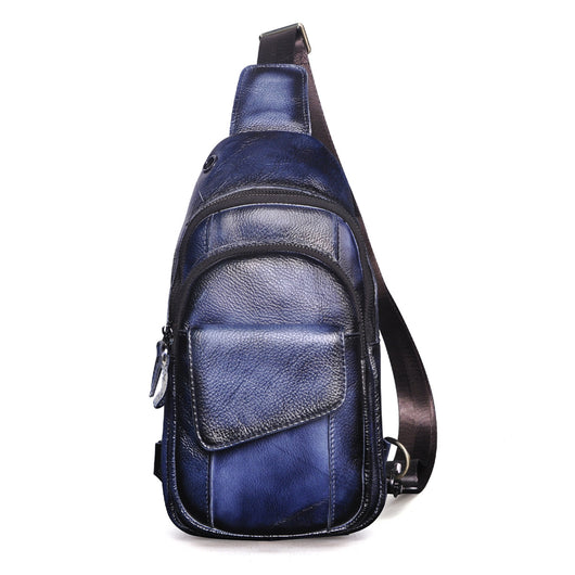Bolsa Cruzada para Pecho de Cuero Crazy Horse Vintage - Estilo Retro para Hombre - Image 12