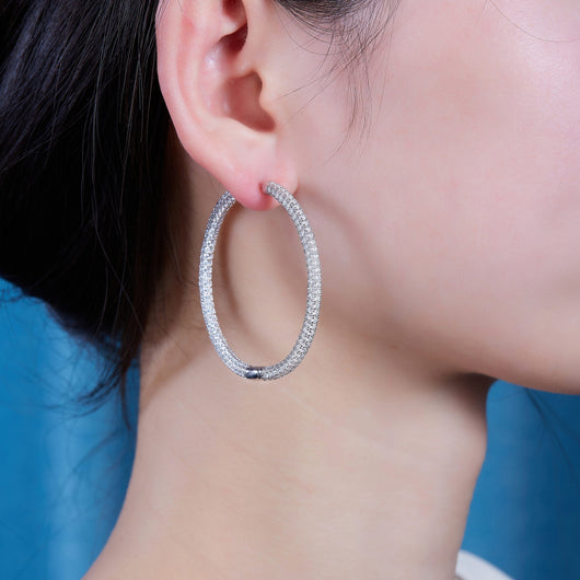 Aretes Lustrous: Conjunto de Plata S925 y Moissanita con Baño de Platino - Image 5