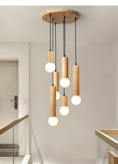 Lámpara Colgante de Madera para Restaurante - Diseño Moderno Minimalista - Image 25