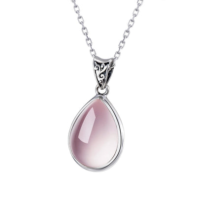 Collar Clavícula Plata 925 con Cuarzo Rosa Gota Brillante - Image 11