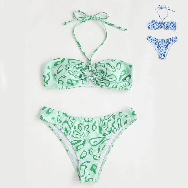 Bikini Bandeau Sexy con Abertura Frontal