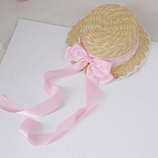 Sombrero de Paja Mori Series con Moño Multicolor - Estilo Lolita Pastoral Hecho a Mano - Image 11