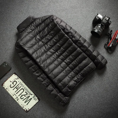 Chaqueta Acolchada Ultraligera con Capucha y Cuello Parado para Hombre - Image 33