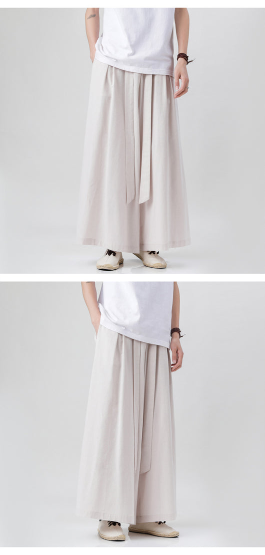 Pantalones Holgados de Algodón y Lino Talla Grande Estilo Chino para Hombre - Image 21