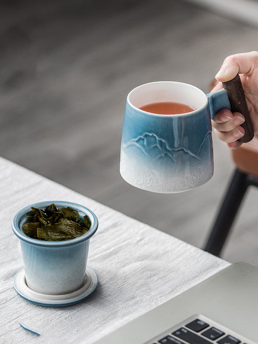 Taza Cerámica con Degradado y Tapa Térmica - Image 9