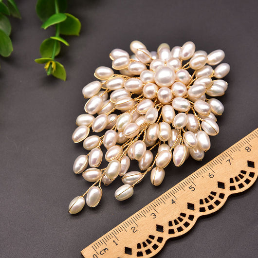 Broche de Perlas Tejido a Mano Estilo Retro Europeo Americano - Image 9