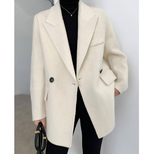 Blazer Corto Doble Faz de Cachemira Estilo Hepburn para Mujer - Image 7