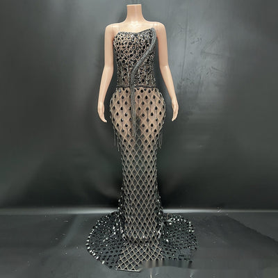 Vestido Asimétrico Diamante con Diseño Vanguardista - Image 6