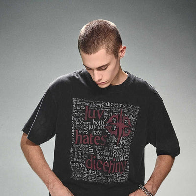 Playera Blanca de Manga Corta para Parejas - Estilo American High Street