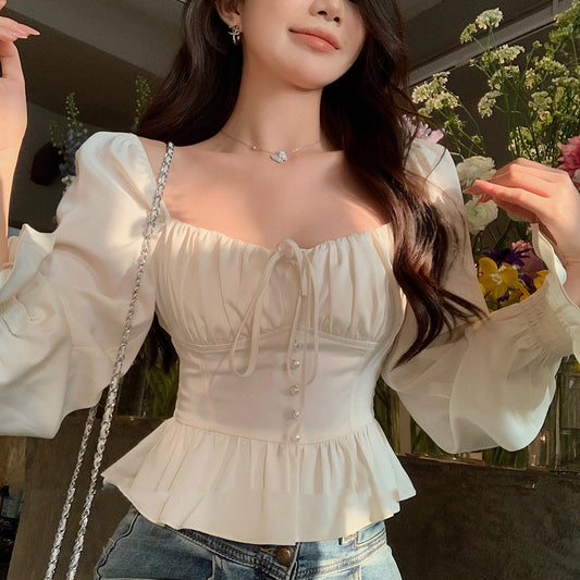 Blusa Elegante con Cuello y Cintura Ajustada para Mujer