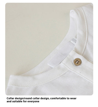Camisa Infantil Cuello Abierto Manga Larga en Algodón y Lino - Image 15
