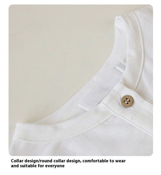 Camisa Infantil Cuello Abierto Manga Larga en Algodón y Lino - Image 15