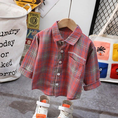 Camisa de Cuadros Manga Larga para Niño en Algodón Premium - Image 3