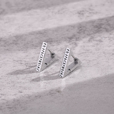 Arete Triangular de Acero Inoxidable con Símbolo Viking Geométrico - Image 15