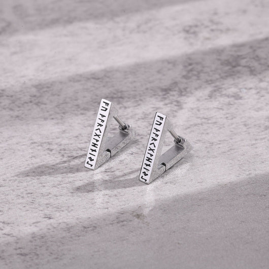 Arete Triangular de Acero Inoxidable con Símbolo Viking Geométrico - Image 15