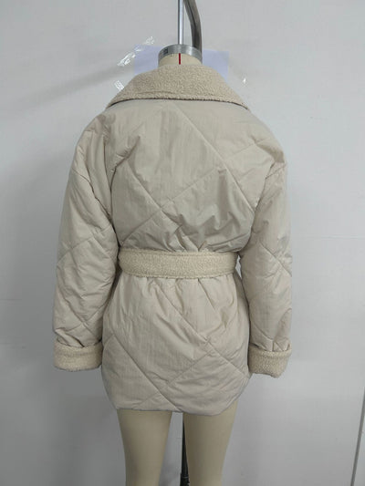 Abrigo Cuadros Invierno con Cintura Ajustable - Diseño Versátil para Mujer - Image 12
