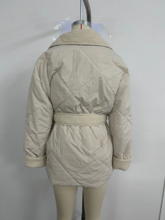 Abrigo Cuadros Invierno con Cintura Ajustable - Diseño Versátil para Mujer - Image 12