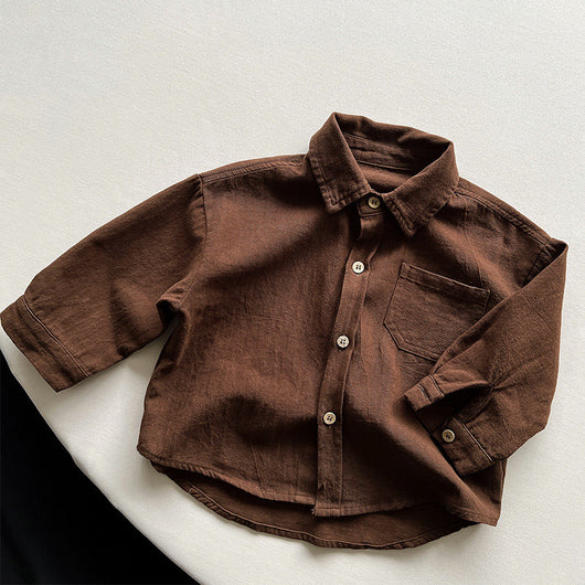 Abrigo Camisa de Algodón Manga Larga para Niños - Image 11