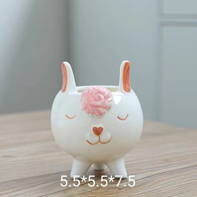 Maceta Decorativa Pintada a Mano con Diseños de Animales para Plantas - Image 18