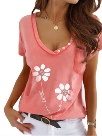 Camiseta Slim Fit Cuello V con Estampado Manga Corta - Image 10