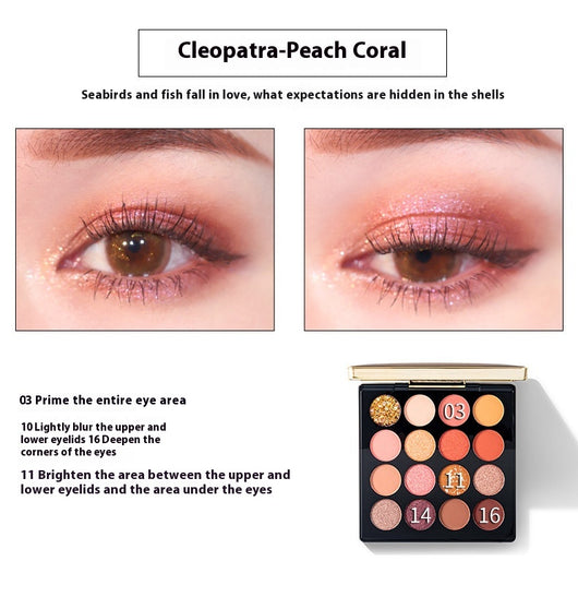 Paleta de Sombras 16 Colores Shimmer y Mate - Set Completo de Maquillaje Profesional - Image 16