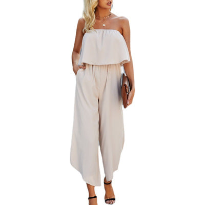 Jumpsuit Elegante Hombros Descubiertos y Pantalón Recto - Image 2