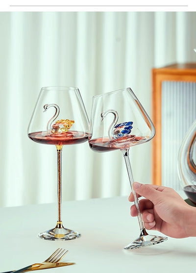 Copa de Vino Tinto Cisne Transparente Estilo Minimalista - Image 15