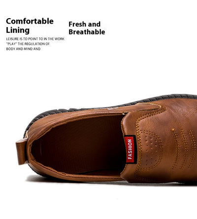 Zapatos de Cuero para Hombre Primavera Cómodos sin Cordones - Image 10
