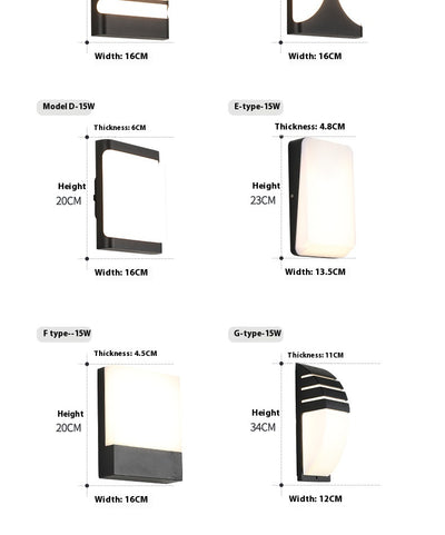 Lámpara LED Impermeable para Balcón y Jardín - Diseño Moderno Minimalista - Image 25