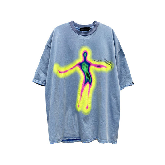Camiseta Holgada con Estampado Urbano para Hombre - Image 11