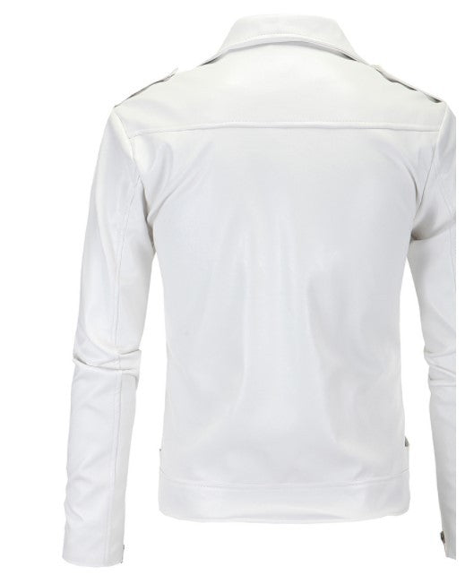 Chaqueta de Cuero Ajustada Estilo Motociclista Clásico Británico - Image 13