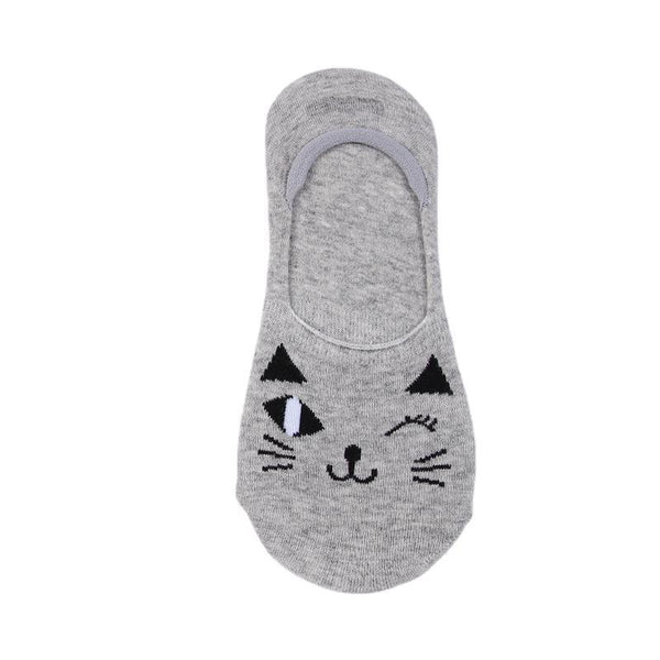 Calcetines Invisibles para Mujer Gato Lady Antideslizantes Algodón Verano