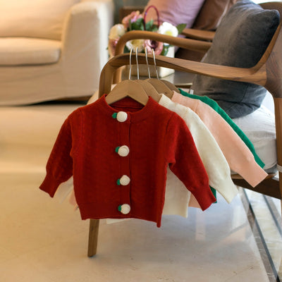 Cardigan Escolar de Cuello Redondo para Niñas - Colores Lisos - Image 7