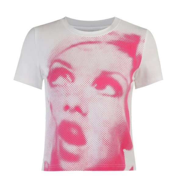 Camiseta Slim Fit Estampado Hip-hop Verano Street Style