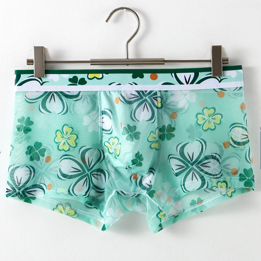 Ropa Interior Masculina de Malla Transparente con Estampado Floral - Image 7