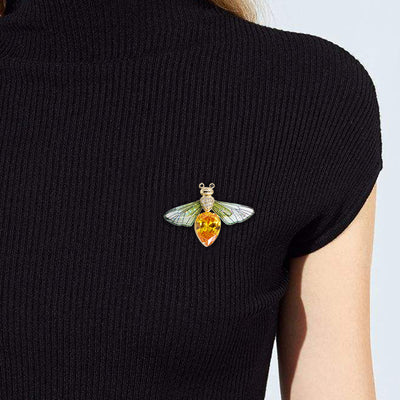 Broche Abeja Dorado con Cierre de Seguridad Anti-luz - Image 9