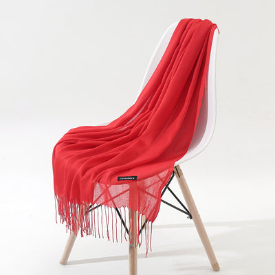 Bufanda Chal de Cachemira Otoño Invierno - Diseño Minimalista con Flecos - Image 8