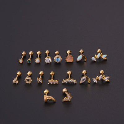 Aretes de Circón Facetado con Piercing - Image 10