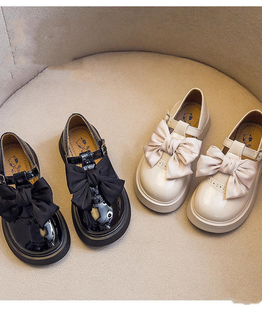 Zapatos Escolares Niña Cuero Negro Suela Blanda Estilo Británico - Image 6