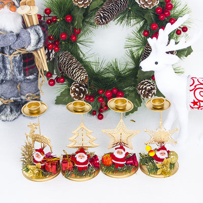 Candelabro Navideño de Hierro - Decoración de Escritorio