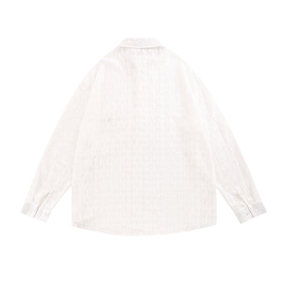 Chaqueta Casual Suelta con Encaje Calado y Mangas Largas - Image 16