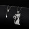 Collar Gato Ojos Verdes en Plata - Diseño Europeo