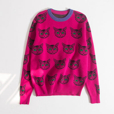 Suéter Jacquard Cuello Redondo Manga Larga