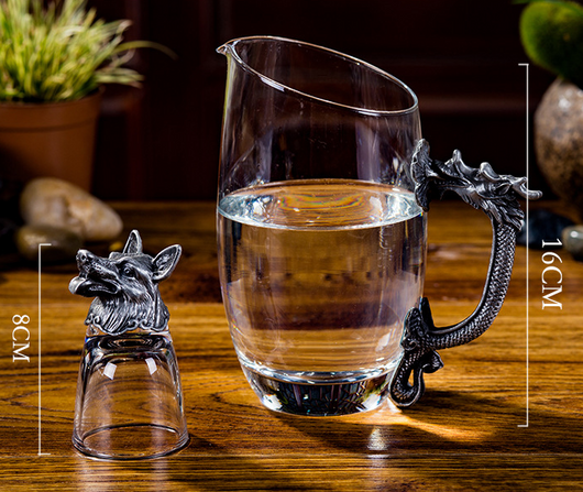 Juego de Copas de Vino Cristal con Cabeza de Bestia Zodiacal - Image 6