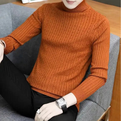 Suéter Cuello Alto Otoño Estilo Cruzado para Hombre - Image 8