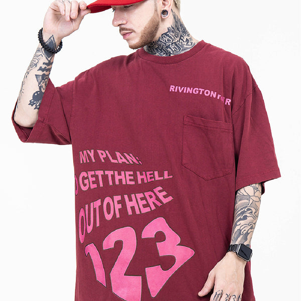 Playera Suelta Urbana de Cinco Puntas con Mangas Trendy