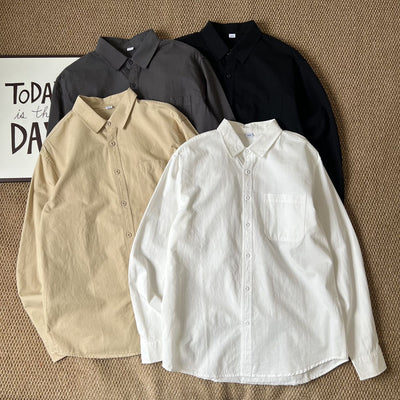 Camisa Casual Suelta Coreana de Manga Larga para Hombre - Image 8