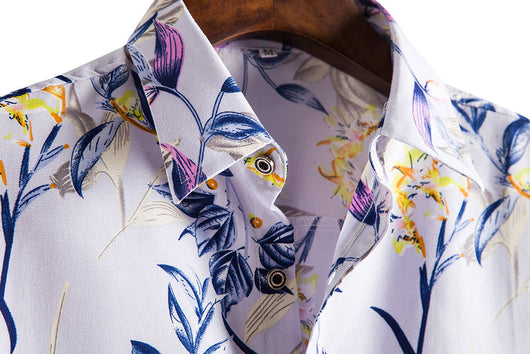 Camisa Casual de Manga Corta con Estampado Floral para Hombre - Image 10