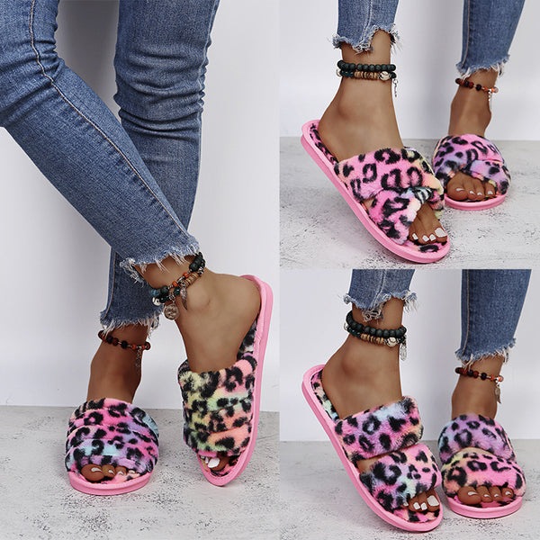 Pantuflas Peluche Leopardo para Casa - Cómodas y Acogedoras